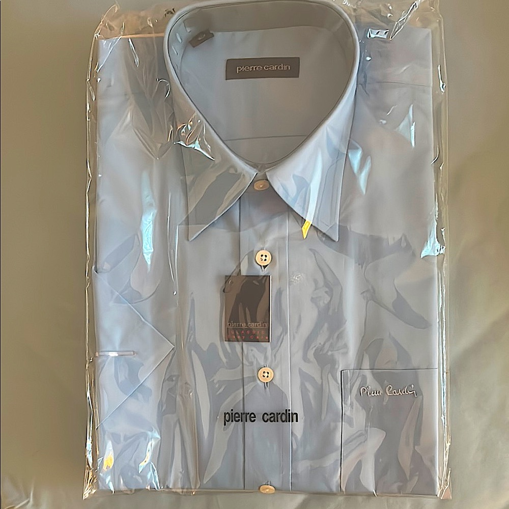 Pierre Cardin Blue Dress Shirt Elegant Business Attire
